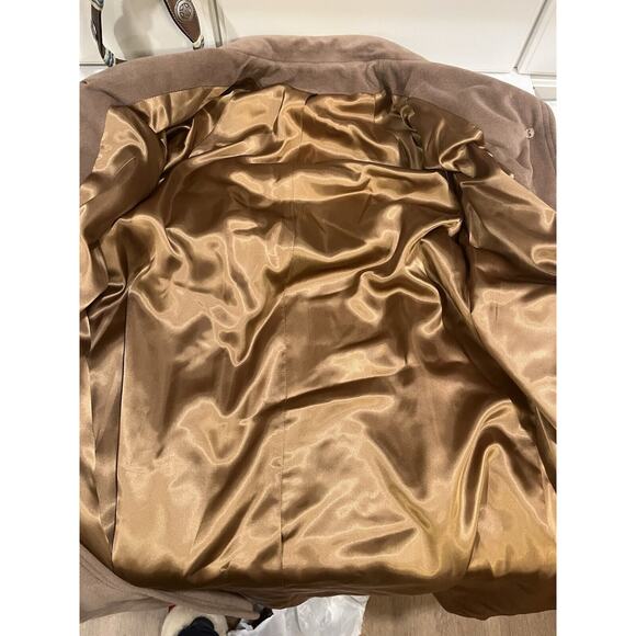 Vtg 70s Juli de Roma Tan Belted Over Coat 10 Kajjmir Man Made Cashmere Classic - Picture 6 of 14